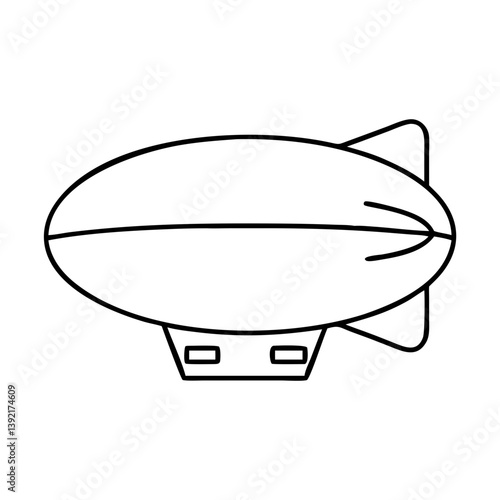 blimp icon, blimp line art - simple line art of blimp, perfect for blimp logos and icons