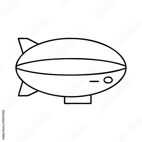 blimp icon, blimp line art - simple line art of blimp, perfect for blimp logos and icons