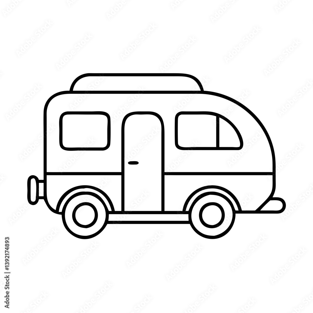 camper van icon, camper van line art - simple line art of camper van, perfect for camper van logos and icons camper van icon, camper van line art - simple line art of camper van, perfect for camper van logos and icons