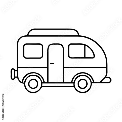 Wallpaper Mural camper van icon, camper van line art - simple line art of camper van, perfect for camper van logos and icons Torontodigital.ca