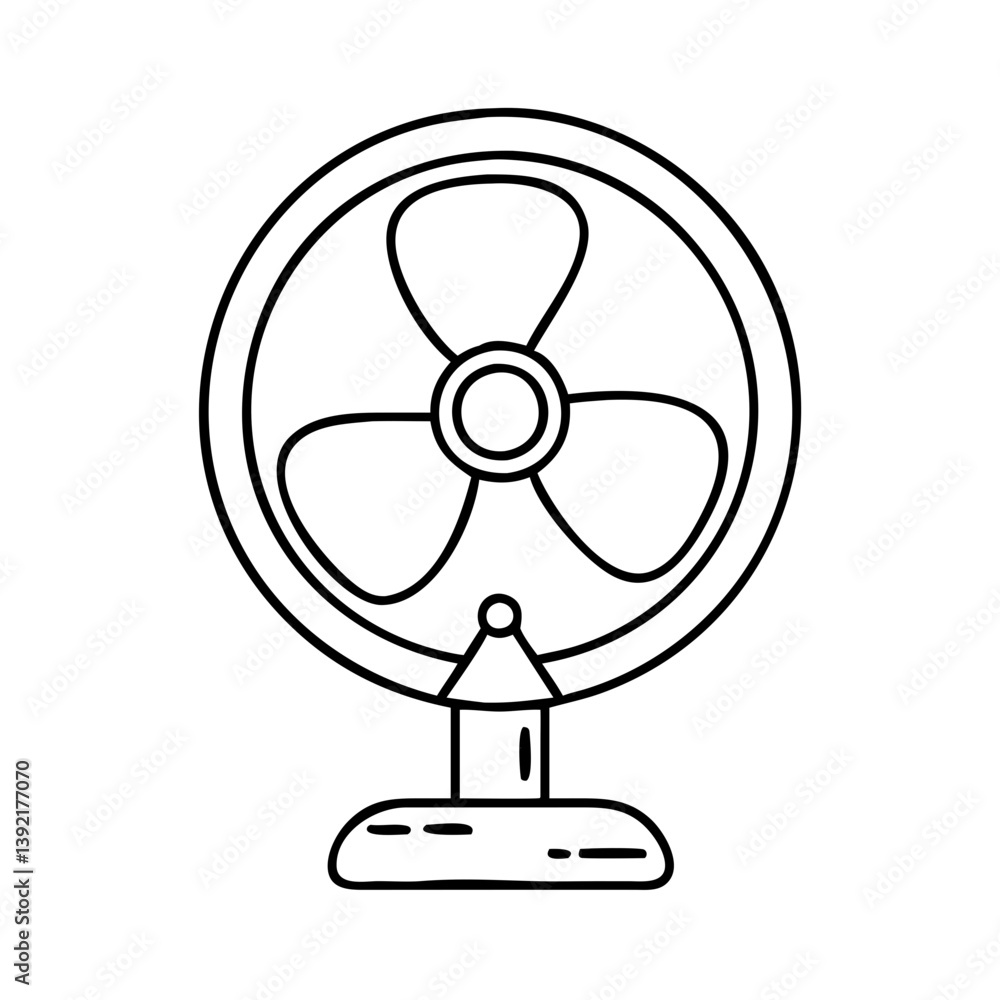 Obraz premium desk fan icon, desk fan line art - simple line art of desk fan, perfect for desk fan logos and icons