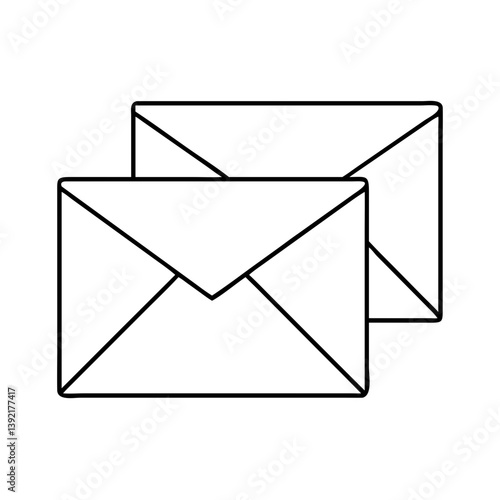 envelopes icon, envelopes line art - simple line art of envelopes, perfect for envelopes logos and icons