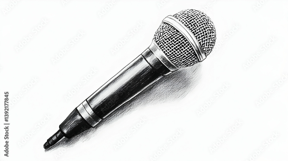 Obraz premium drawing of a mic illustration