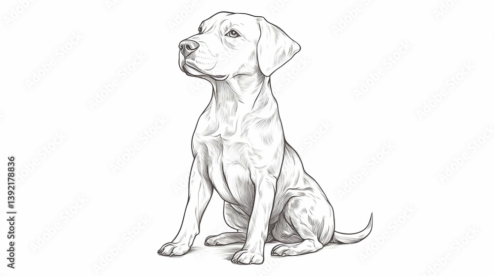 Fototapeta premium drawing of a simple dog illustration