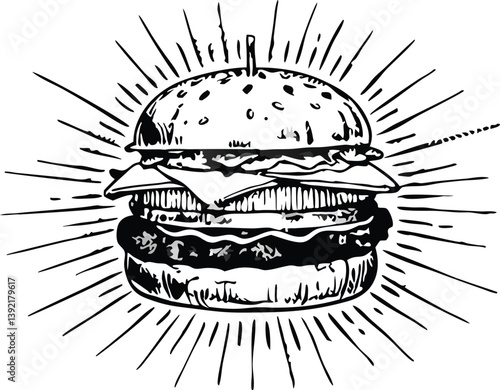 Delicious Juicy Burger A mouthwatering Classic Fast Food