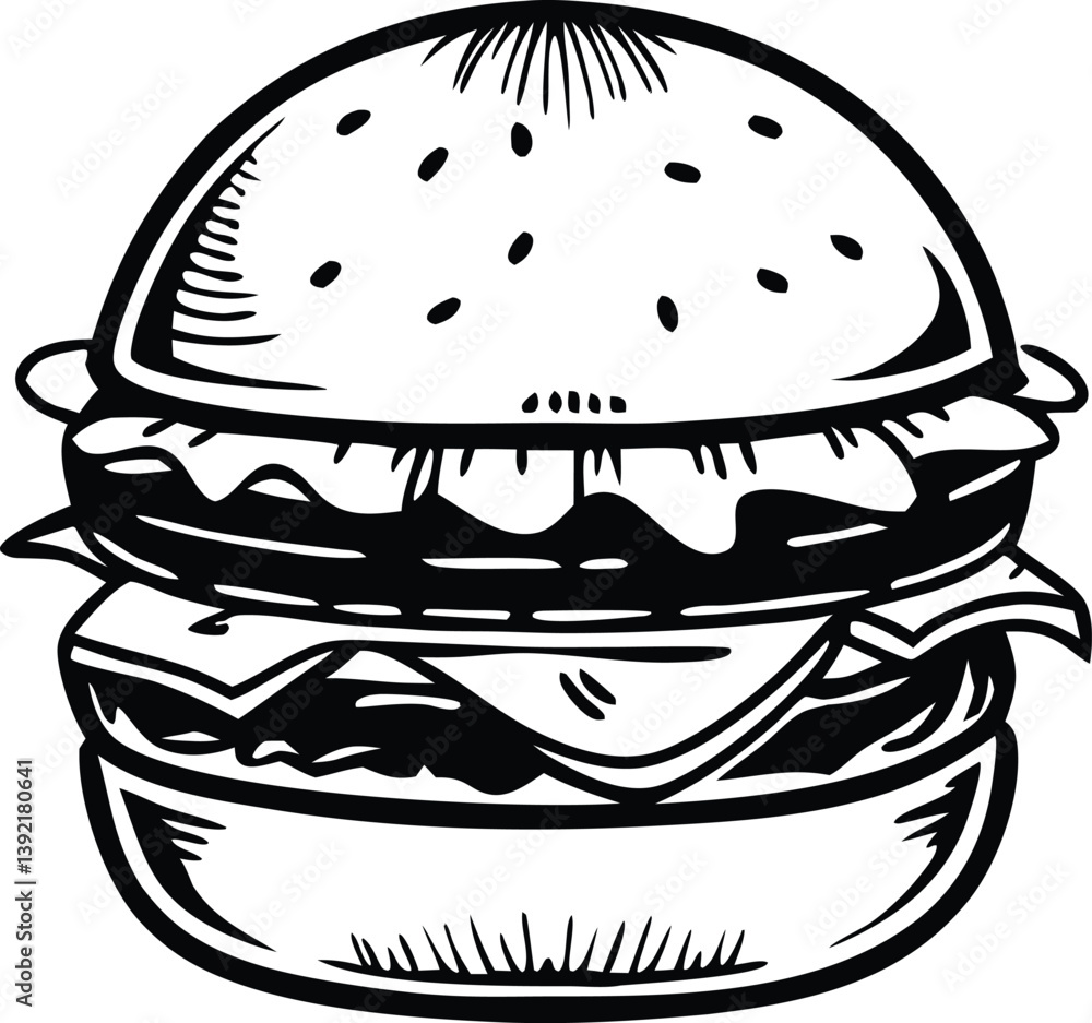 Delicious Double Patty Burger Juicy Beef, Cheese, Sesame Bun Delicious Double Patty Burger Juicy Beef, Cheese, Sesame Bun