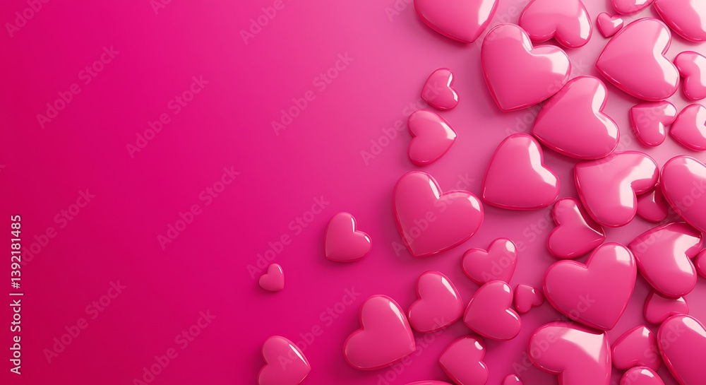 Pink Heart Overflow: A 3D Delight AI Generated Pink Heart Overflow: A 3D Delight AI Generated