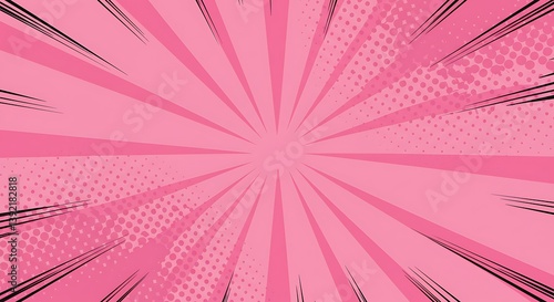 Pink Pop Art Burst: Dynamic Radiance AI Generated