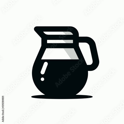 very simple flat and single minimalist Coffee Creamer Lid Silhouettes in black on a white background