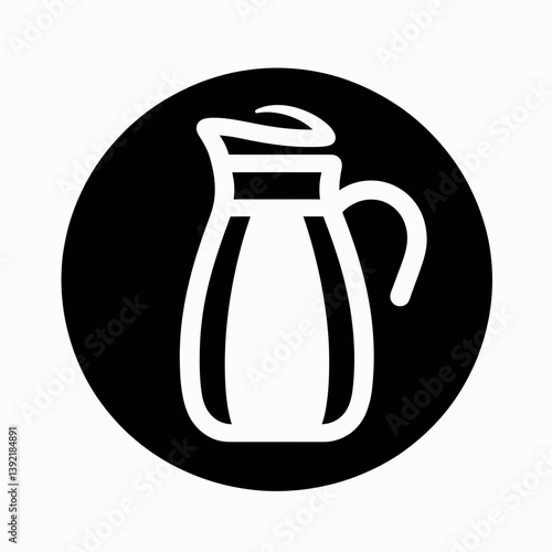 very simple flat and single minimalist Coffee Creamer Lid Silhouettes in black on a white background