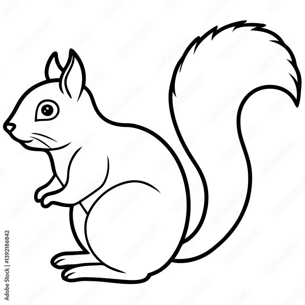 Minimalist Squirrel Line Art Vector Minimalist Squirrel Line Art Vector