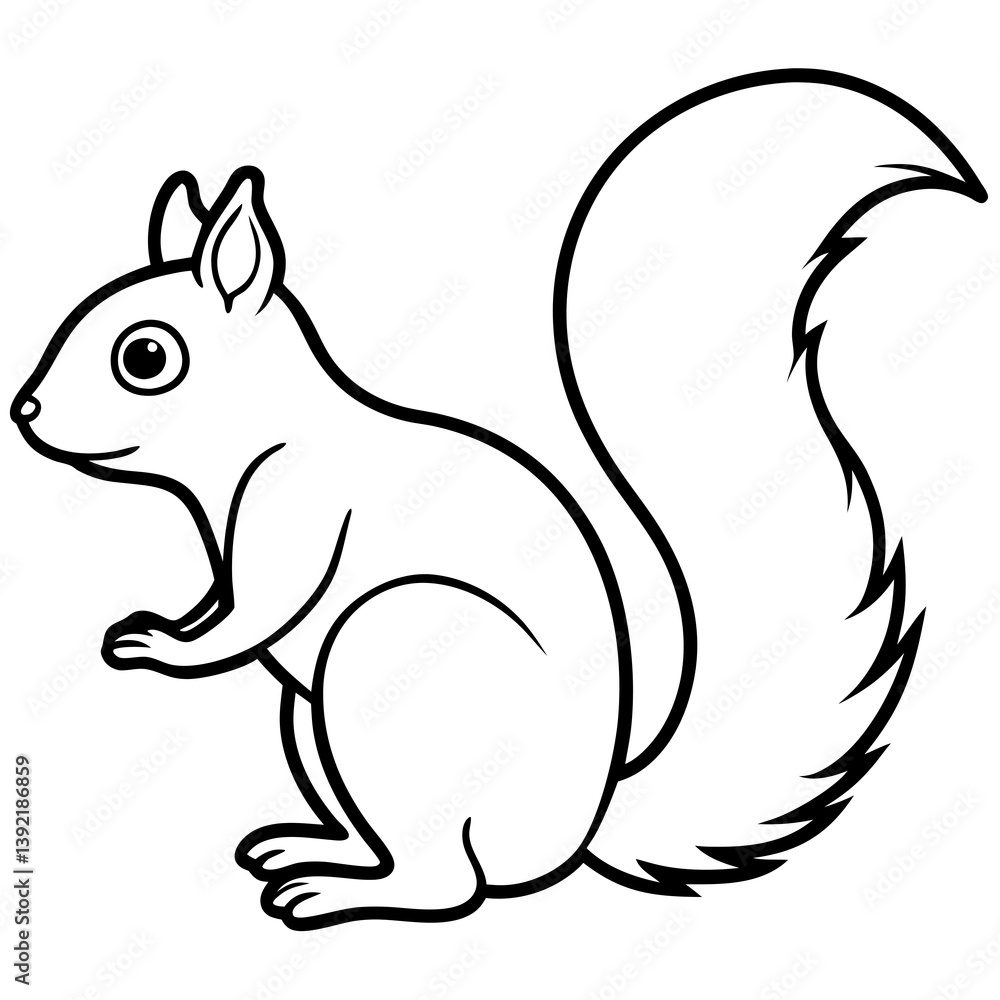 Minimalist Squirrel Line Art Vector Minimalist Squirrel Line Art Vector