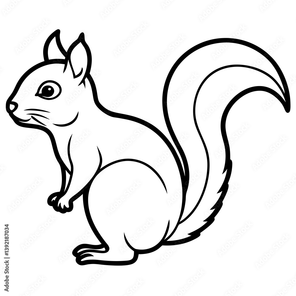Minimalist Squirrel Line Art Vector Minimalist Squirrel Line Art Vector