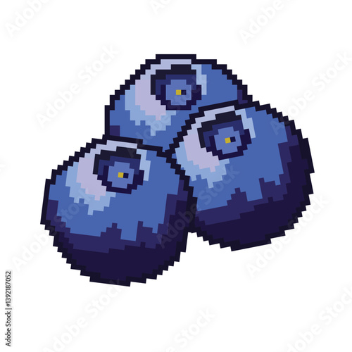 blueberry with pixel style. illustration of blueberry with pixel style suitable for games. pixel art