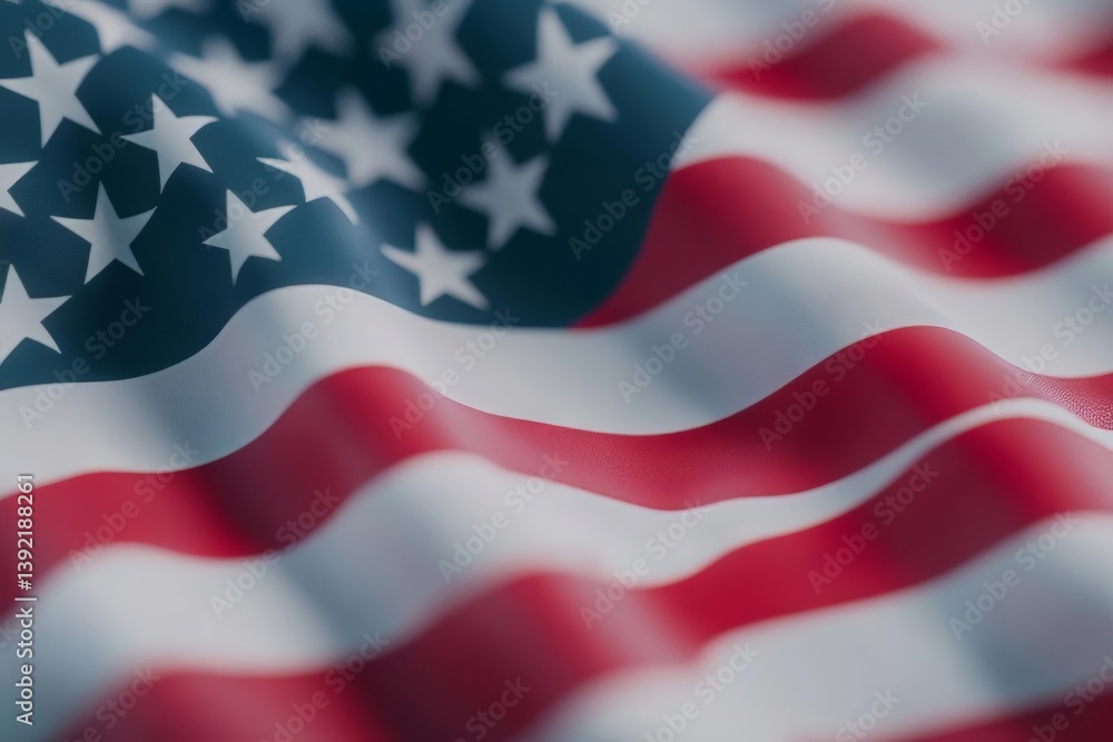 Obraz premium Stars and Stripes: A Close-Up of Red, White, and Blue Symbol