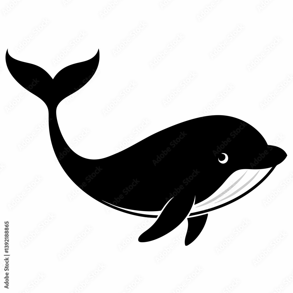Minimalist Whale Silhouette Vector Art Minimalist Whale Silhouette Vector Art