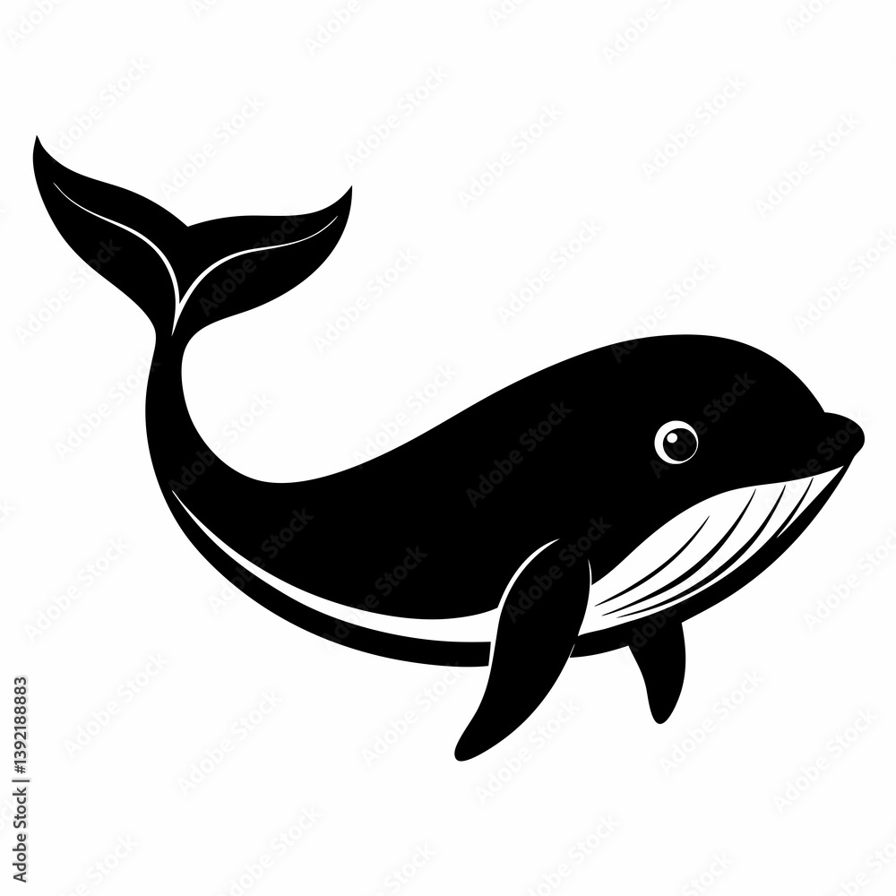Minimalist Whale Silhouette Vector Art Minimalist Whale Silhouette Vector Art