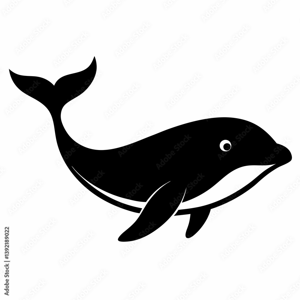 Minimalist Whale Silhouette Vector Art Minimalist Whale Silhouette Vector Art