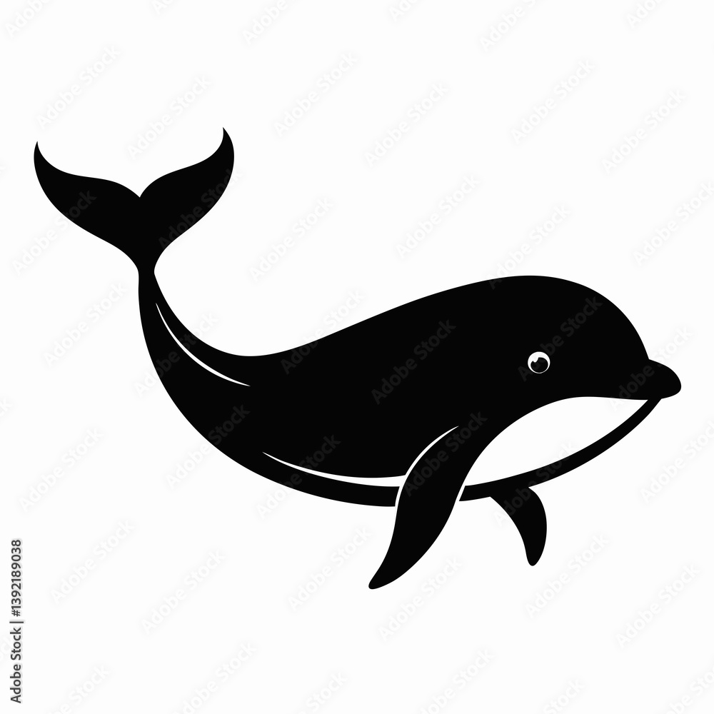 Minimalist Whale Silhouette Vector Art Minimalist Whale Silhouette Vector Art