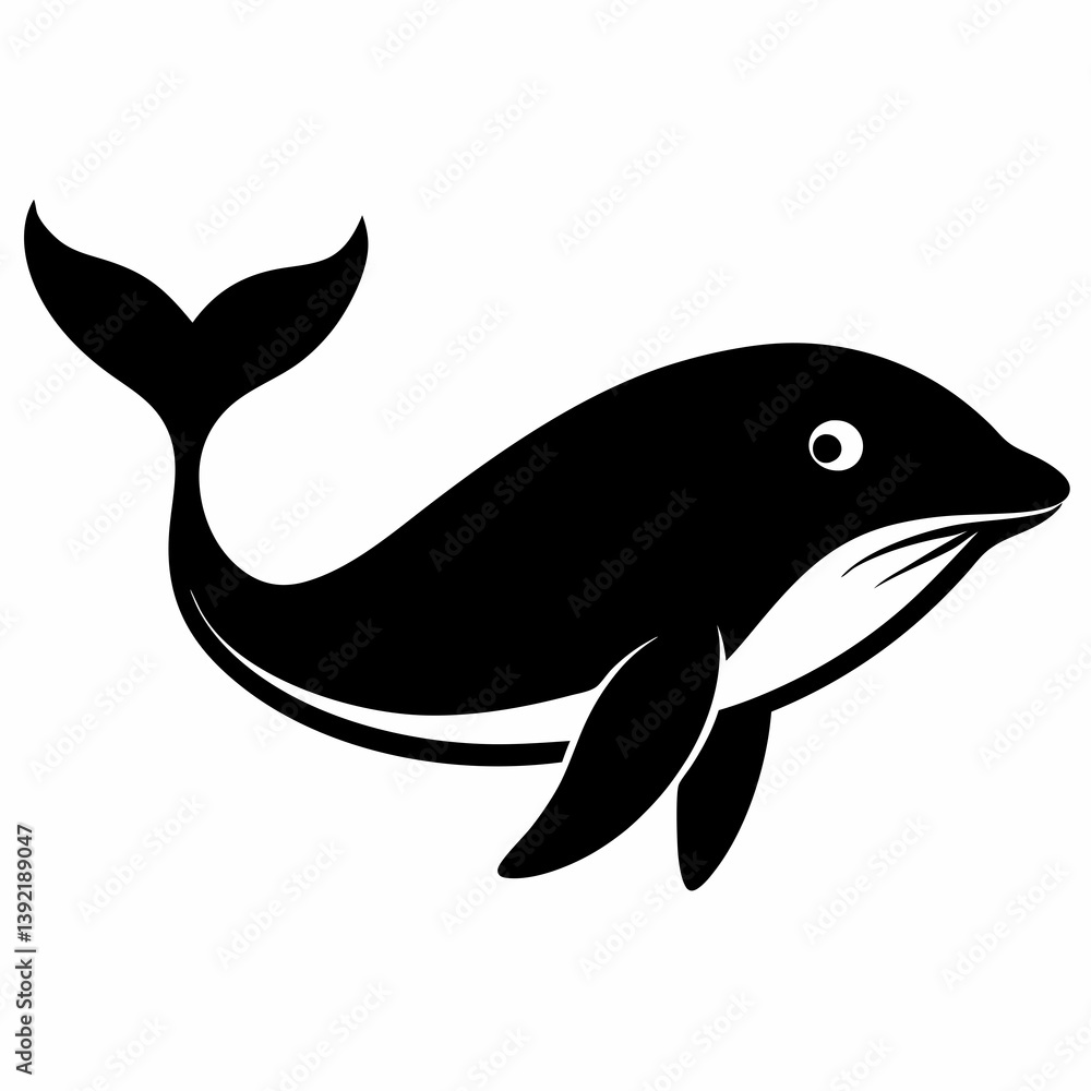 Minimalist Whale Silhouette Vector Art Minimalist Whale Silhouette Vector Art
