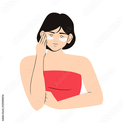 Woman Pampering Herself with Skincare
