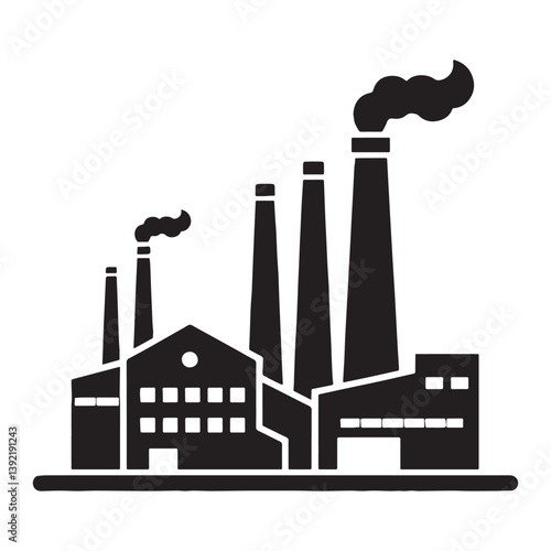 Rustic Factory silhouette, combining industrial charm and history – Factory illustration – Factory vector – Building silhouette

