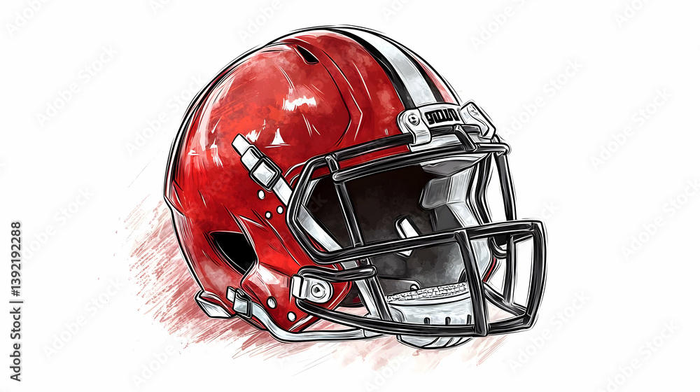 Fototapeta premium football helmet drawing illustration