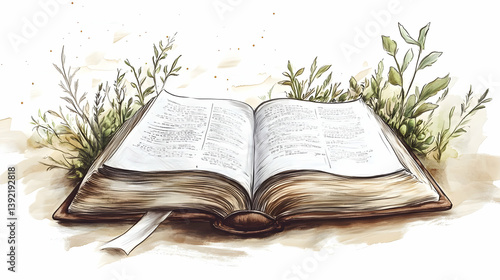 drawing of the bible illustration