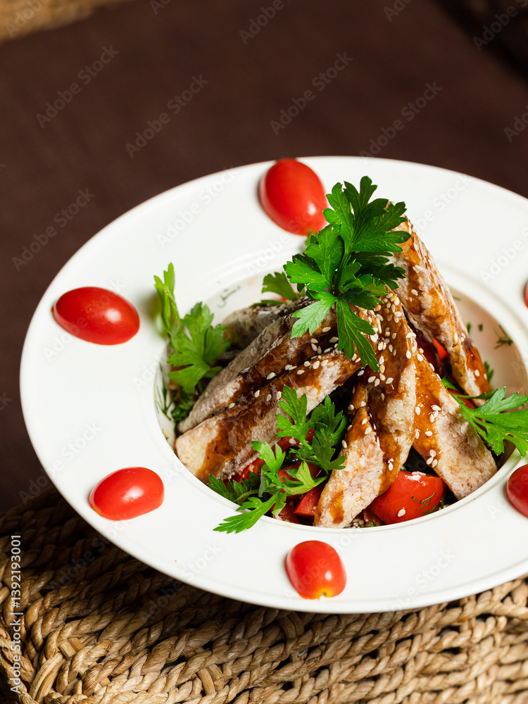 Crispy egglant salad plate Crispy egglant salad plate