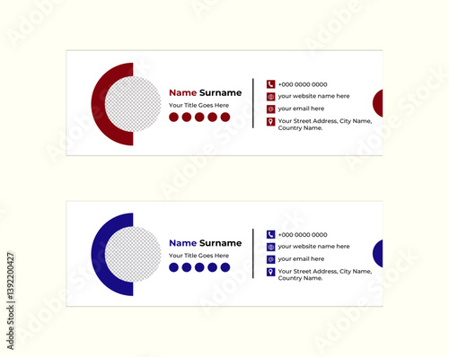 Modern creative corporate,  minimalist, professional and clean business email signature template  with social media profile in horizontal design.