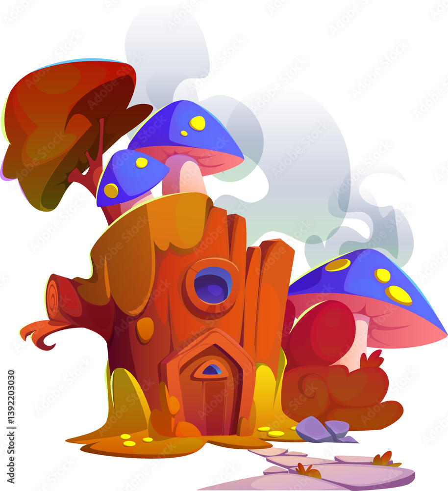 Naklejka premium House Inside Tree Trunk