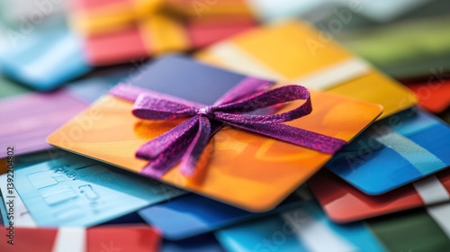 A Colorful Stack of Gift Cards Tied with Ribbons