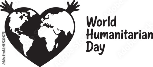 World Humanitarian Day background design | Depicting Hands Holding Heart Shaped Earth | Banner template | Care help | vector illustration for world humanitarian day 