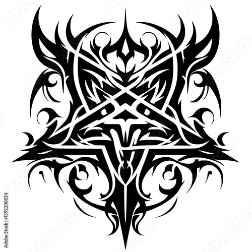 Elegant satanic symbol silhouette