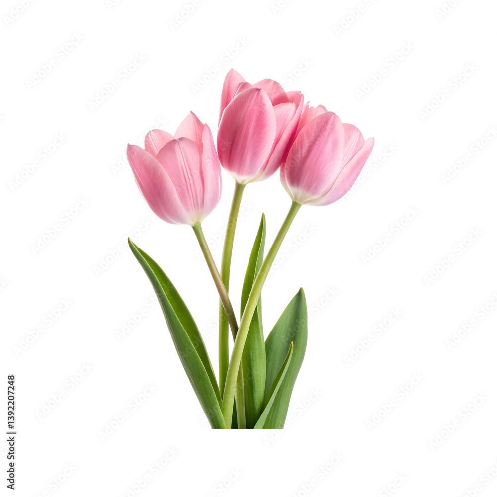 Three Pink Tulips on Gray Background Beautiful Spring Flowers Floral Image transparent background Generative AI Three Pink Tulips on Gray Background Beautiful Spring Flowers Floral Image transparent background Generative AI