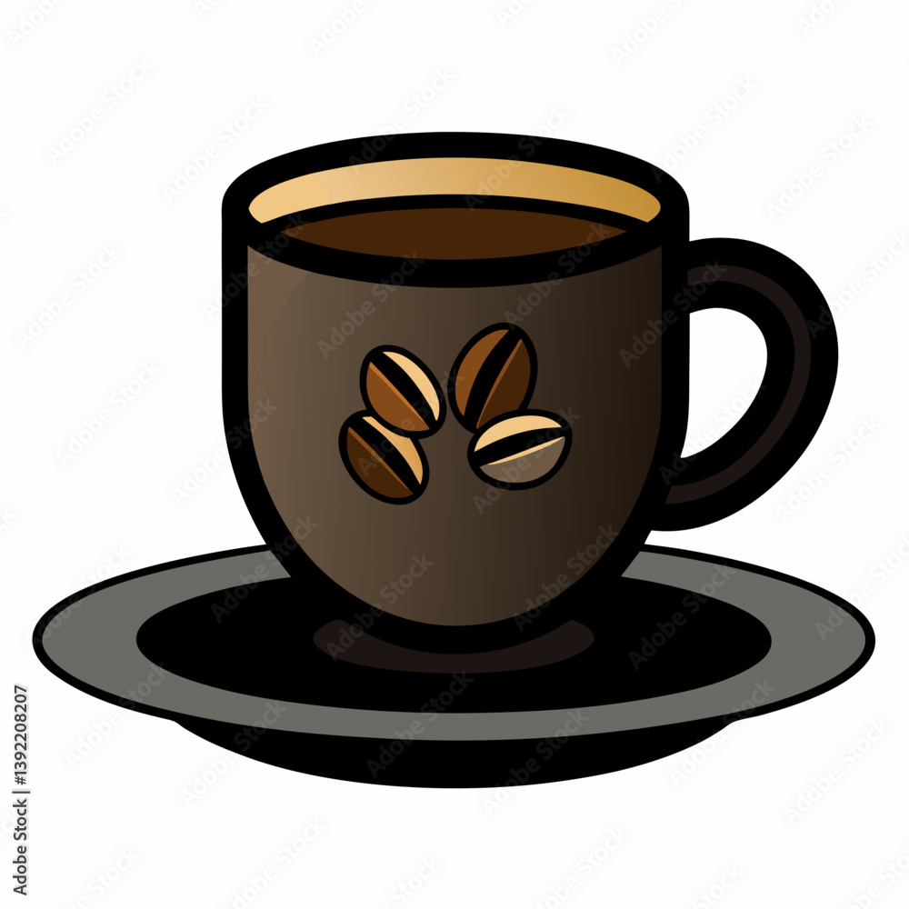 black coffee in a coffee color cup black coffee in a coffee color cup