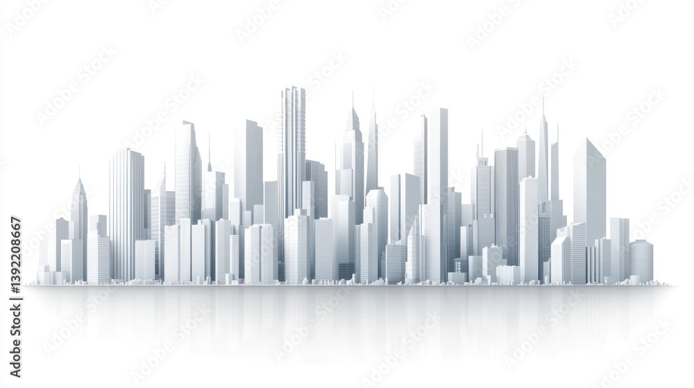 Abstract cityscape, modern architecture, simple design, digital illustration, possible use architectural concept, background, or design material Abstract cityscape, modern architecture, simple design, digital illustration, possible use architectural concept, background, or design material