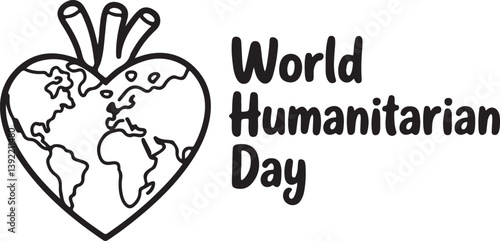 World Humanitarian Day background design | Depicting Hands Holding Heart Shaped Earth | Banner template | Care help | vector illustration for world humanitarian day 