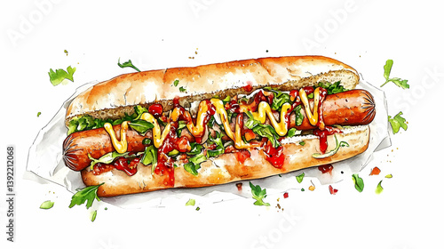 hot dogs drawing illustration