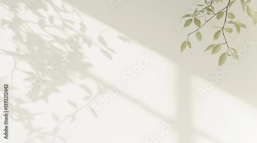 白い背景と葉っぱの背景	White background with leaves	