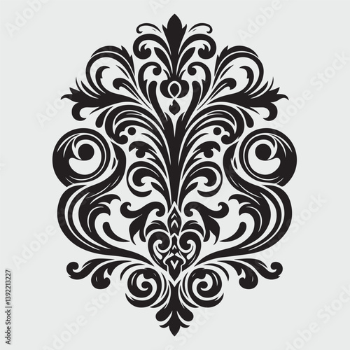 Luxury Black Decorative Element Flat Black Logo On White Background