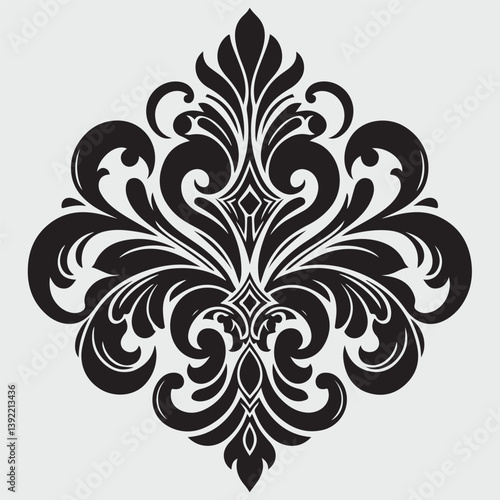 Luxury Black Decorative Element Flat Black Logo On White Background