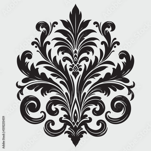 Luxury Black Decorative Element Flat Black Logo On White Background
