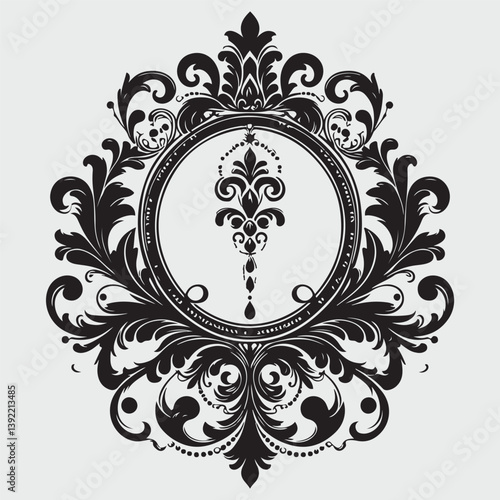Luxury Black Decorative Element Flat Black Logo On White Background