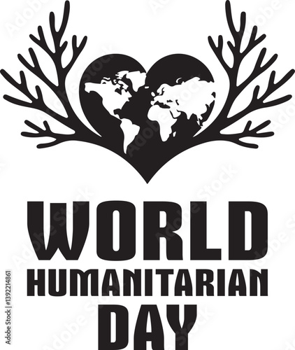 World Humanitarian Day background design | Depicting Hands Holding Heart Shaped Earth | Banner template | Care help | vector illustration for world humanitarian day 