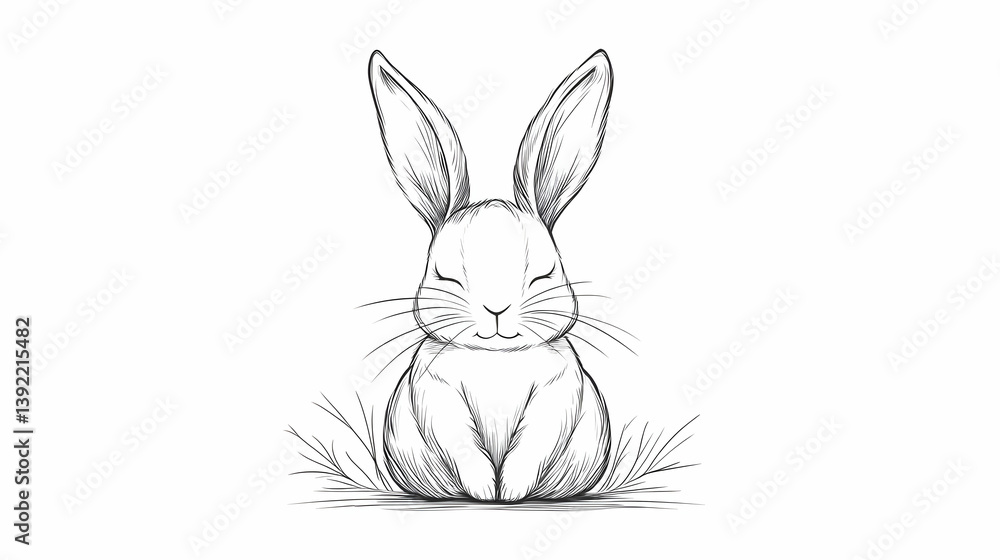 Obraz premium simple bunny drawing illustration