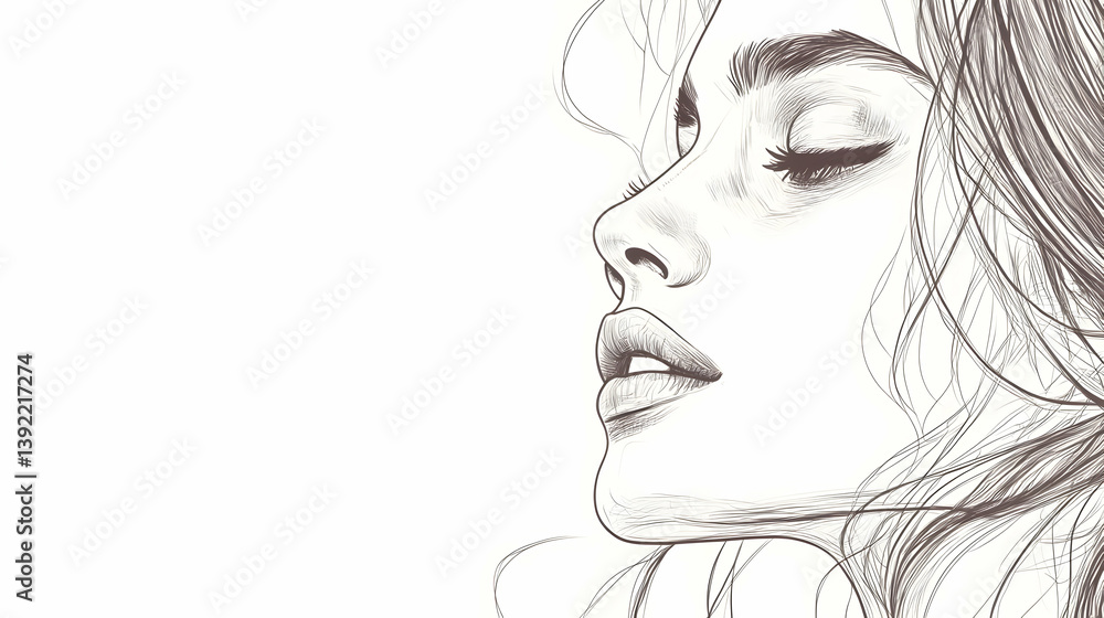 Fototapeta premium drawing on women illustration