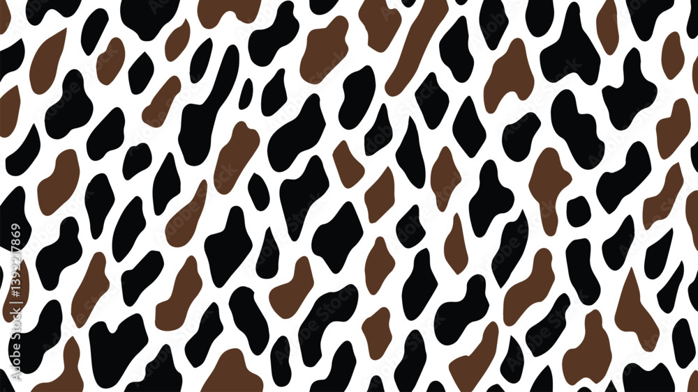 Abstract black and brown cow print pattern or skin texture vector, minimalist design Abstract black and brown cow print pattern or skin texture vector, minimalist design