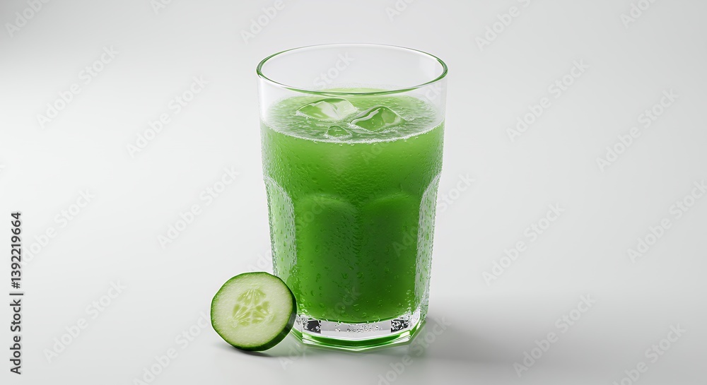 Refreshing Cucumber Juice with Ice Cubes for a Healthy Lifestyle Refreshing Cucumber Juice with Ice Cubes for a Healthy Lifestyle