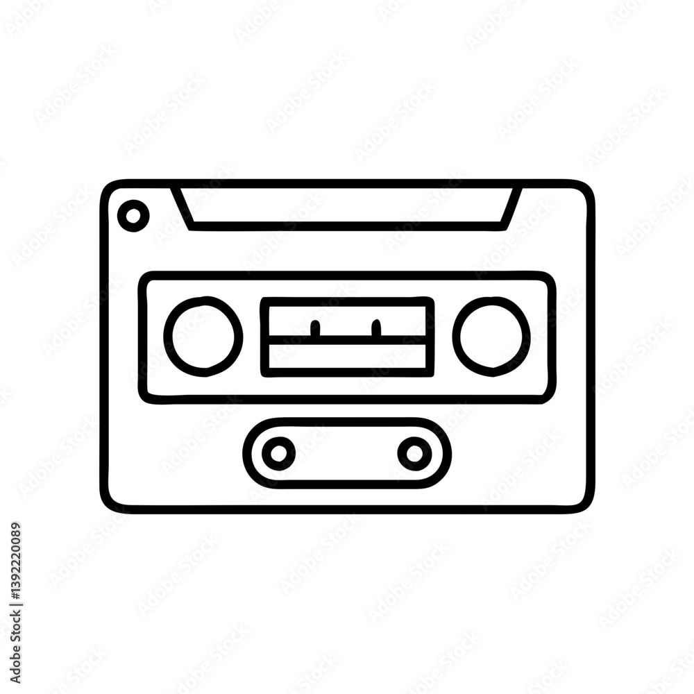 Retro cassette tape vector illustration for music lovers and vintage audio technology enthusiasts design asset Retro cassette tape vector illustration for music lovers and vintage audio technology enthusiasts design asset
